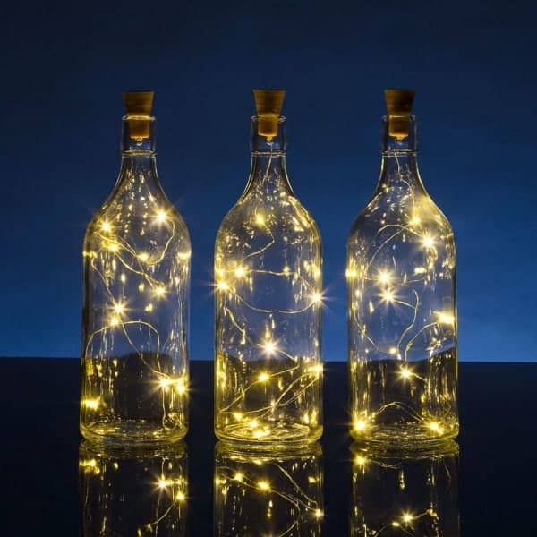/Ryi/5-pack Flasklampor med solcell - Ljusslinga för flaskor LED Korklampa gul