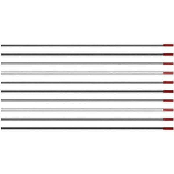 QU/Ulisem TIG Sveiseelektroder Wolfram med 2% Thorium WT20 (Rød) 1.6mm 150mm, 10 stk per pakke