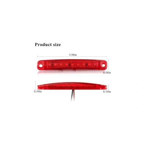 QU-10 stk. Sidemonterede Lamper 9SMD 12-24V Superstærke LED-lamper til Sidemarkeringer på Lastbiler, Foran, A