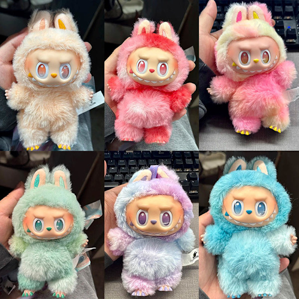 6-pakning POP MART 3.0 LABUBU Monsters Overraskende Macaron Plysjleker_qqx 3.0 6-packs