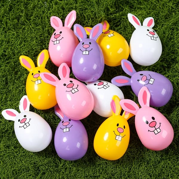 12 st Kanormade Surprise Eggs - Fillable Rabbit Eggs with Surprise Fillings, PP Rabbit Eggs Suitable for Easter Egg Hu [] 12pcs