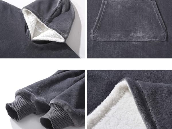 Oversized Hoodie med Huva - Filt