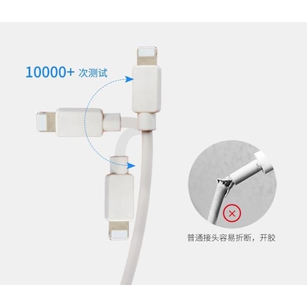 3 stk 1 Meter - Lightning-lader for iPhone X/8/7/6S/6/5S/SE iOS13˜QD