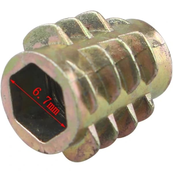 50-pack M6*13MM Inbyggda Mutter Trä Möbelgängade Skruvar