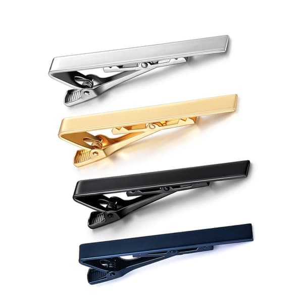 Modeslipsnålar för män - 4-pack, kopparfinish, elegant design, 4 färger
