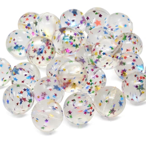 25 Studsbollar för barnkalas - Stjärnor Studsboll 27mm - Superbollar Små Gummibollar för barn