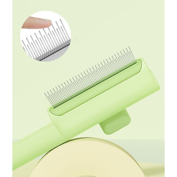 Pet Comb with One-Button Hair Removal Pink Pink 53