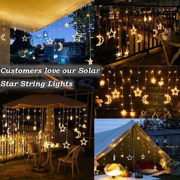 QU)Star Lights Utendørs 138LED Drevne Gardiner Lys Vinduslys