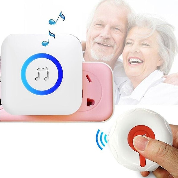 QD-Wireless Home Alarm, Rechargeable Personal Alarm for Patients, Elderly, and Emergency Alarm with Button, Pager for Children, Disabled, and Pregnant Women