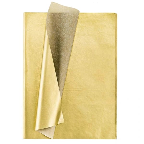 Guld Silkepapir, 100 Ark Metallisk