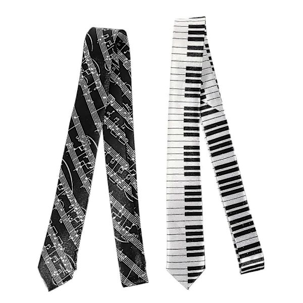 2 st Pianobar Mönstrad Slips Bekväm Slips