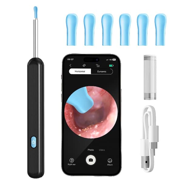 Ear Wax Removal Kit - Ear Wax Removal Endoscope - Smart Ear Cleaner with Camera - Black
