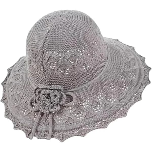 Women's Straw Sun Hat Foldable Beach Hat Wide Brim Floppy Hat