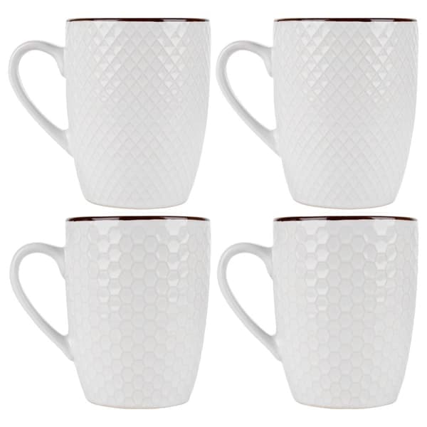Keramiske krus hvide 400 ml 4 stk.