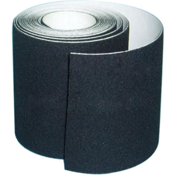 QU/Halkskyddstejp för Trappor, Friktionsresistent Abrasiv Säkerhetstejp för Stegpallar, Inomhus/Utomhus, Hög Friktion, 10cm x 5m, Svart