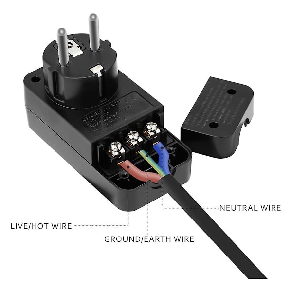 FI-kretsbrytare Personligt skydd Utbyteskontakt 10mA Restström Kretsbrytare 16Amp EU-kontakt