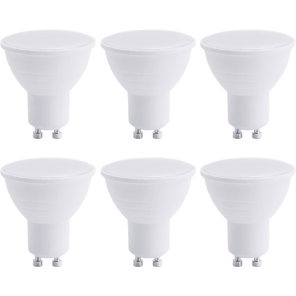[QD] LED GU10 Spotlight-lampor, GU10 LED-lampor, 5W Kallvit 6500K (50W halogenekvivalent) Energibesparande glödlampa, 6-pack
