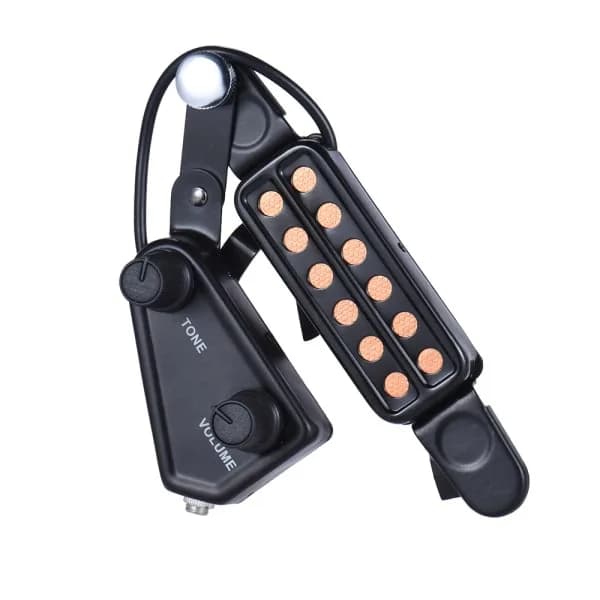 12-huls mikrofon til akustisk guitar Sort