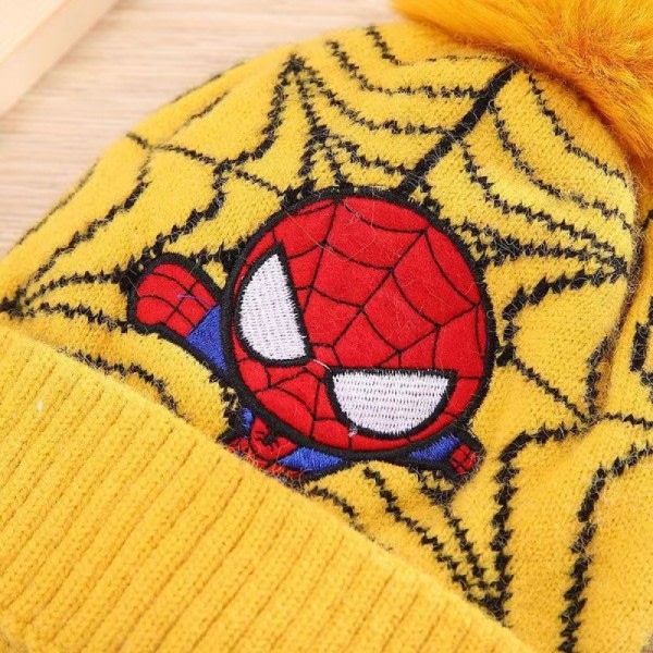 (Gul) Barn Pojkar Spider-Man Beanie Winter Warmth