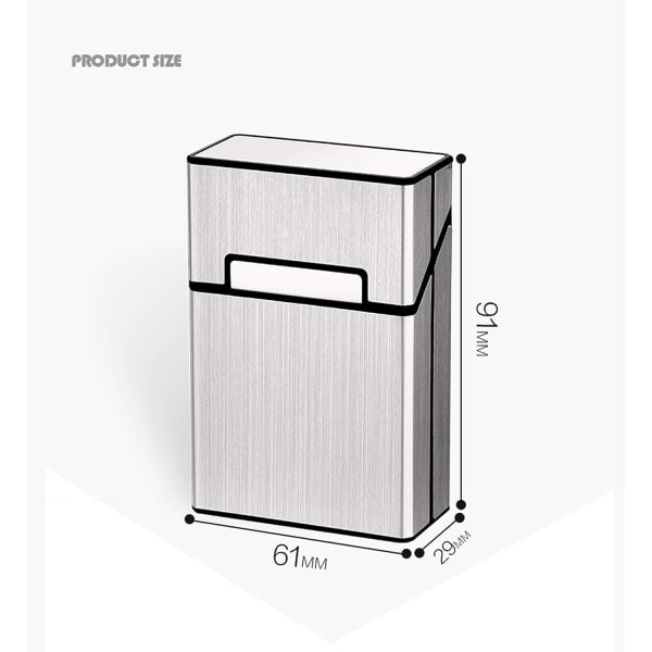 QD-2-pakning sigarettetui, aluminium Flip-etui rommer 20
