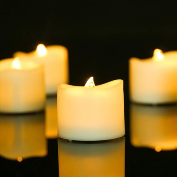 QU/(24 stycken i låda) LED-ljus med flimrande låga, flimrande ljuslampa, flimrande ljuslampa, elektriska ljus, Jul