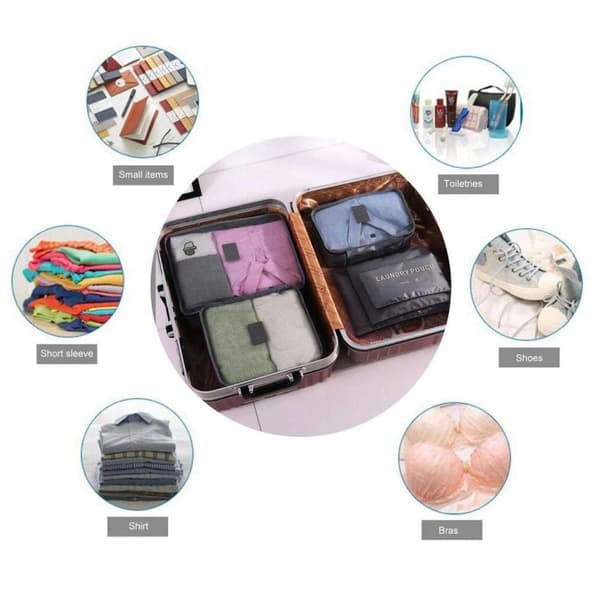 Packing Cubes Set - Perfekt för Resor - Väskinsats Svart_qq