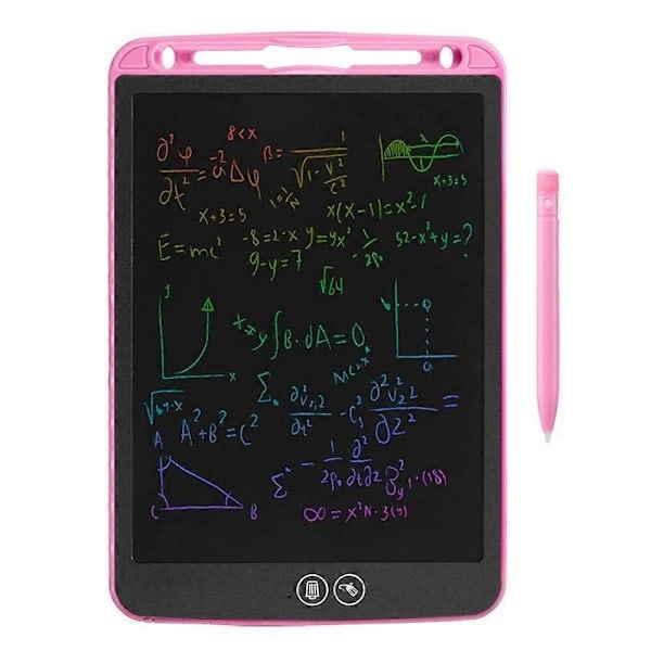 [QD] 12 tommer LCD tegnetablet Bærbar Digital Skrivetablet LCD Farverig Skærm Delvist Sletbar Tegnetablet med Pen Rosa