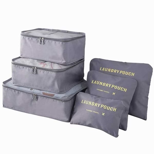 Packningskuber för Resväska 6-pack Organizer Set för Resor Grå