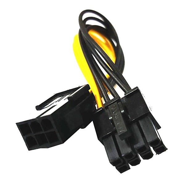 \"QD\" Fiauli 6-pin till 8-pin PCI-E Strömomvandlingsförlängningskabel för Grafikkort