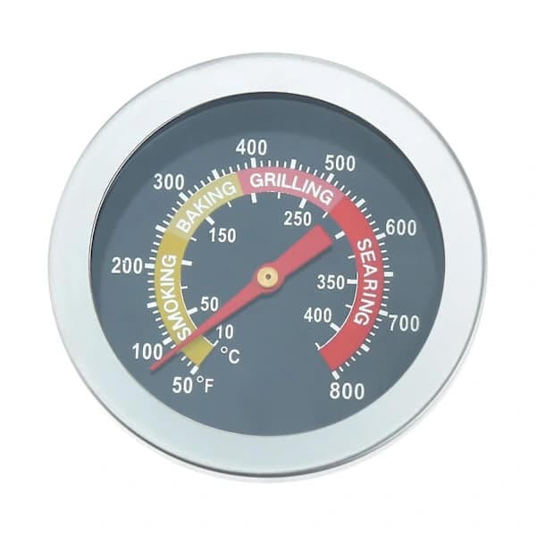 BBQ Grill Termometer 52mm Rustfrit Stål Bimetal Ryger Temperaturmåler til Kød Tilberedning og Grillning