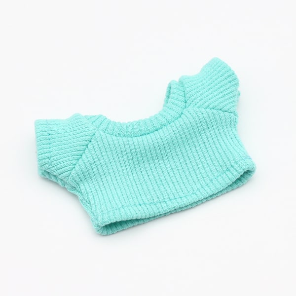 /QU/17CM Labubu Docka Labubu Stickad T-shirt Enfärgad Tillbehör Labubu Dockkläder Stickad Set Tröja Light blue