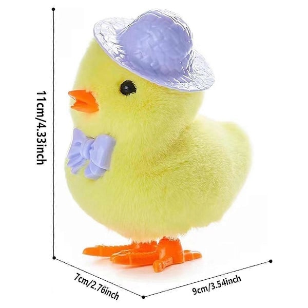 [QD] 4-pack Påsk Uppdragbara Plyschleksaker för Småbarn, Hoppande Påskkyckling med Hatt