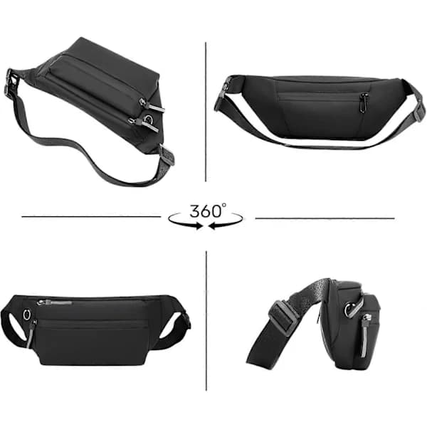 Plus Size Midjeväska med Extra Lång Rem 168 cm för Män Crossbody Väska
