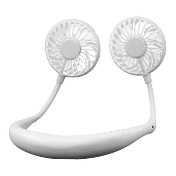 Halsventilator – Genopladelig Nakkeventilator Bærbar Ventilator med Nakkestrop Hvid_qq