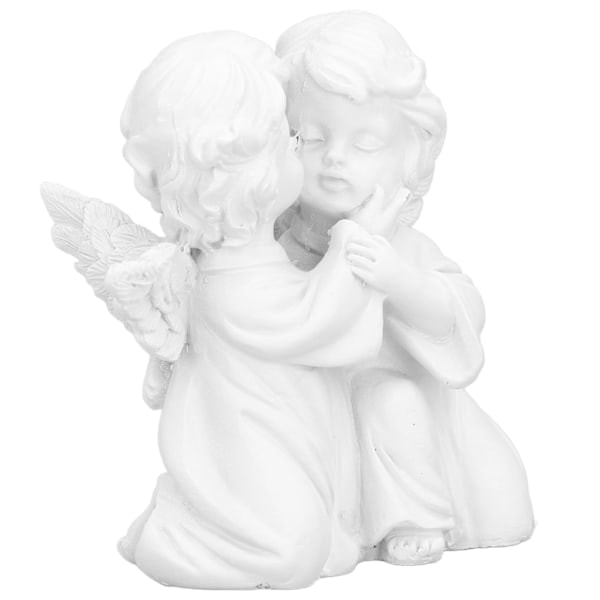 QD-Engelstatue Syntetisk Harpiks Omfavnende Form Hvid Engel Ornament til Skrivebordsdekoration Engel Højre 0.2