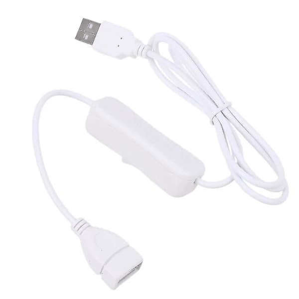 Valkoinen nopea USB 2.0 -jatkojohto virtakytkimellä