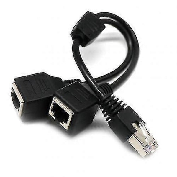 \"QD\" RJ45 Ethernet -jakoadapteri 1 uros - 2 naaras LAN-verkonjakaja Tuki Cat7 Cat6 Internet-verkon jatkojohdolle
