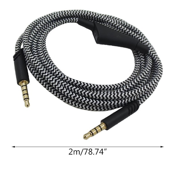 Kaapelin pituus 2,0 m Astro A40 TR Inline Mute Talkback -kaapelille, mikrofonilla, Xbox 1:lle, PS4:lle, Switchille ja useimmille älypuhelimille