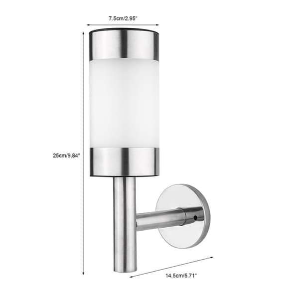2 stk. rustfrit stål LED solcelle vægmonteret lys udendørs have gård sensor lampe