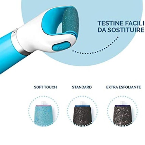 Elektrisk fotfil - Avlägsnar förhårdnader, döda hudceller, exfolierar - Fotvårdsprodukt - Tar bort torr, död, hård, sprucken hud - Säker och smärtfri_QU