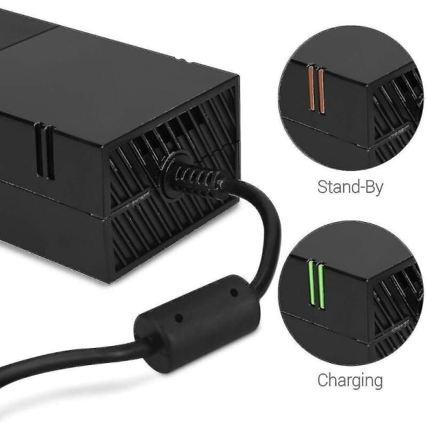 QD-Xbox One Strömförsörjning, [Uppgraderad Version] Xbox AC-Adapter Ersättningsladdare Strömkabel för Microsoft Xbox One, Spänning 100-240V