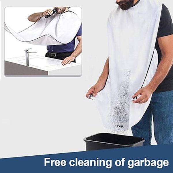 [QD] 1 Styck Skäggförkläde, Frisörkåpa, Barberarförkläde, Rakförkläde, Vattentätt, med 2 Sugproppar, Perfekt Present till Män