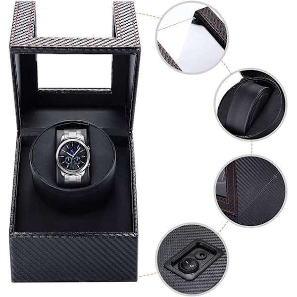 \"QD\" Watch Winder, Klokkevikler, Automatisk Vikler PU-Etui och