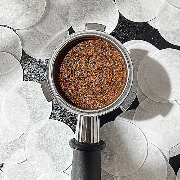QU.Punana 100 stk Kaffepapirfilter for Espressomaskin, 51mm/58mm Ubleket Espresso Filter Puck Screen Portafilter Papir