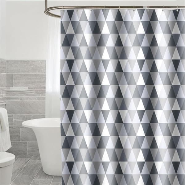 Grey Shower Curtain - Waterproof Thickened Polyester - 120x180cm with Hooks - Bathroom Decor