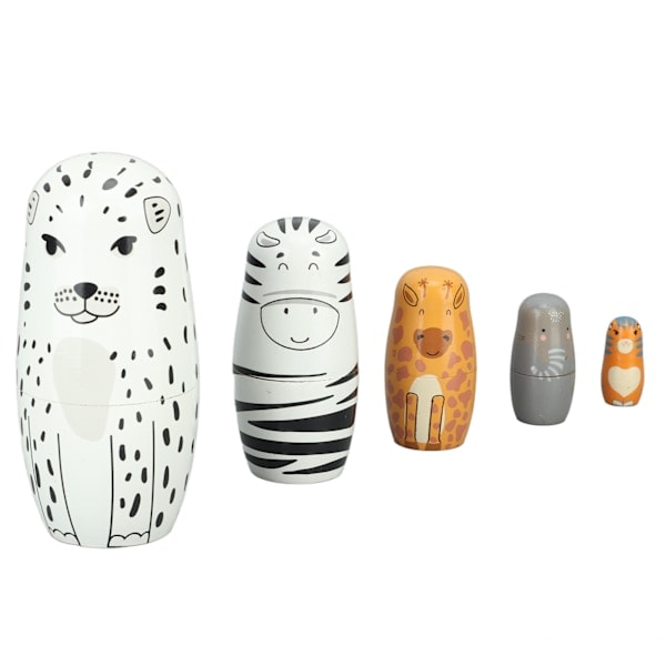 QU/Söt Djurleksak Rysk Tradition, Utsökta Trä-Matryoshka Dockor för Födelsedagspresent och Dekorativ Förvaring, Helt Handgjord Mångsidig Hand