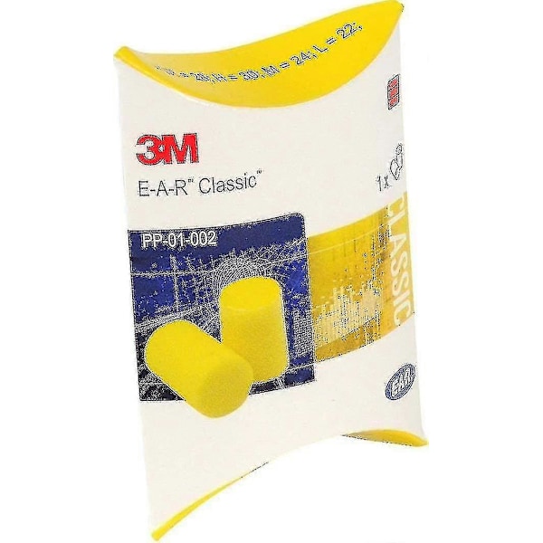3M Ear Classic Öronproppar, 50 par Förpackade i Par, Gula, SNR 28dB, Hörselskydd [ege][qu)