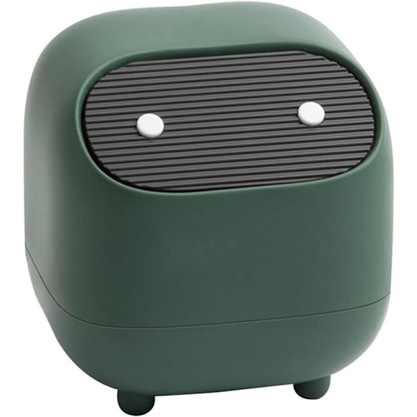 [QD] Sweet Mini Desktop Trash Can Double Push Trash Can with Lid Suitable for Multi-Scene Trash Can