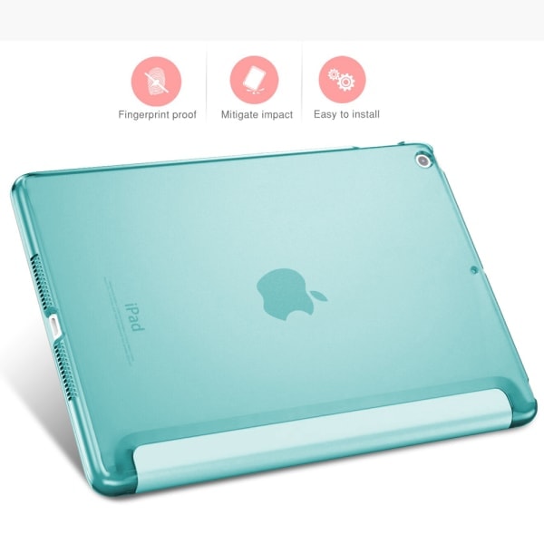 [QD] Ultratunt smart fodral med gummerad flexibel TPU-baksida, automatisk viloläge/väckning och visnings-/skrivstativ för iPad Mini 5 - Helt mintgrön
