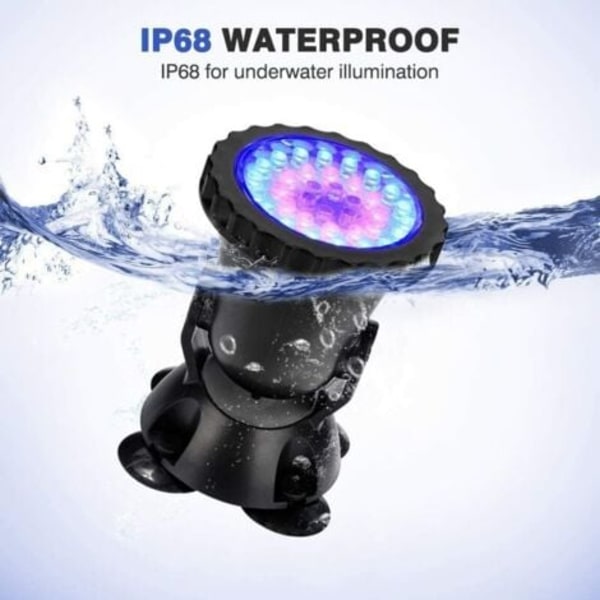 QQU-Vedenpitävät upotettavat LED-valonheittimet RGB-kohdevalo, säädettävät IP68-vedenpitävät lamppuvalot ulkokäyttöön, puutarhaan, uima-altaaseen, lammikkoon [Energialuokka A+]
